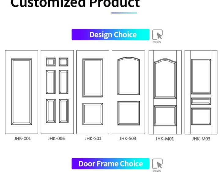 Flächenbündige Holztür im 1-Panel-Design