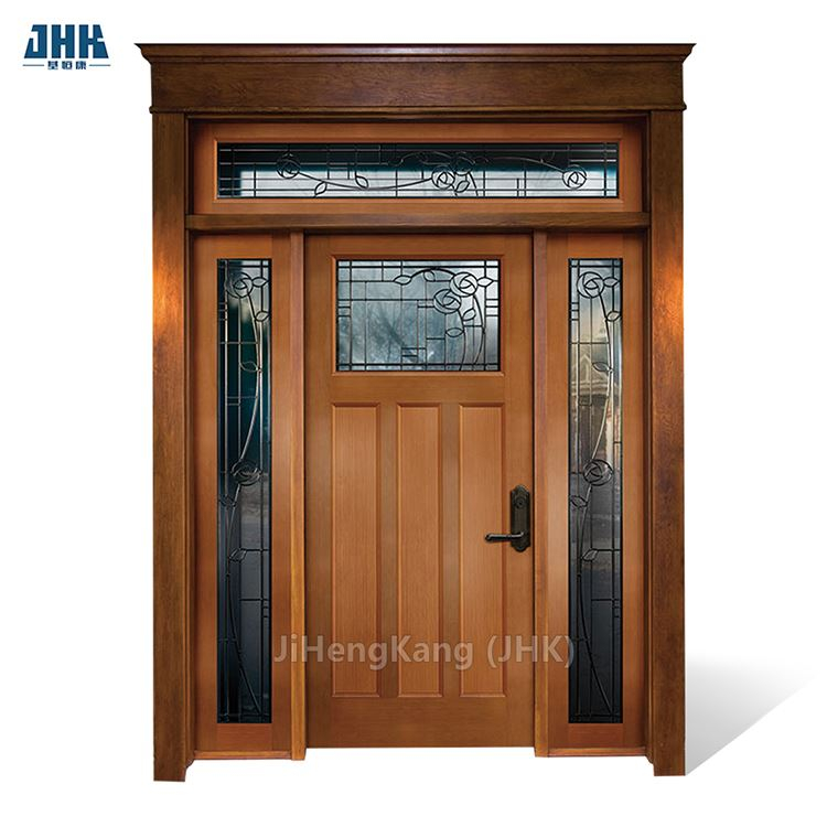 Glasverzierte Haupttür aus Erlenholz