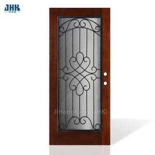 Mahagoni-Aluminium-Holz-Eingangstür, Drehtür-Design